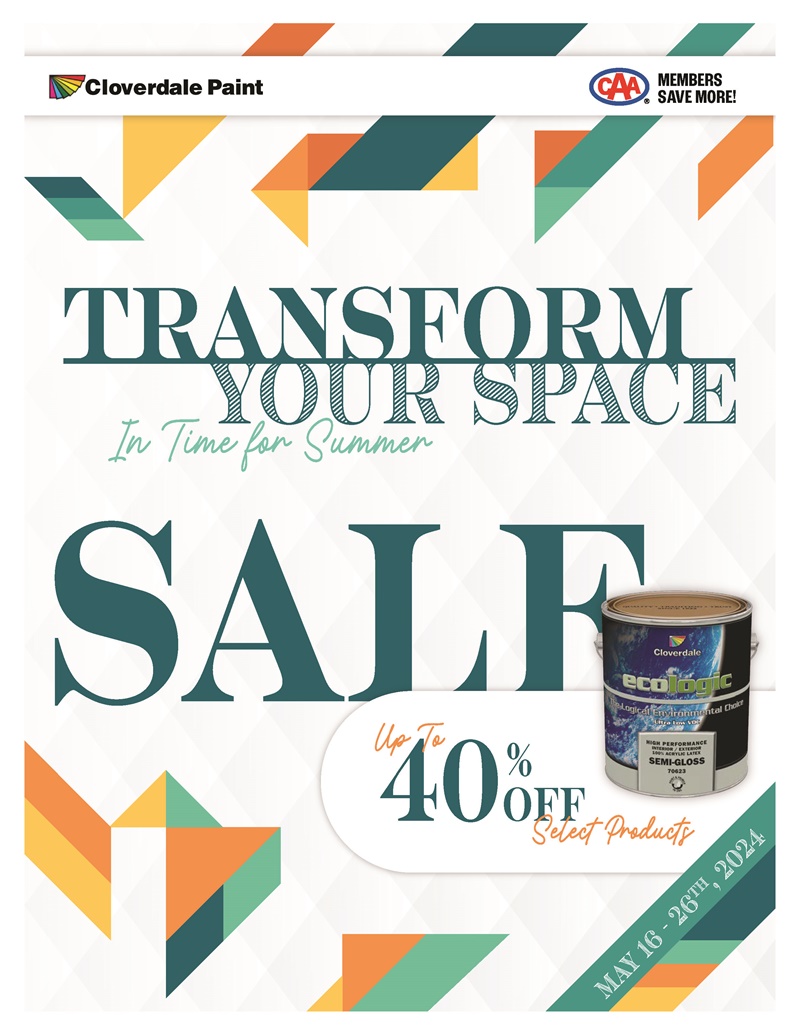 Take up to 40% off select interior and exterior paint