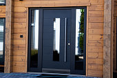 Black Painted Door Modern Exterior