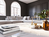 White Interior Black Walls