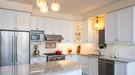 Beautiful kitchen with freshly painted cabinets