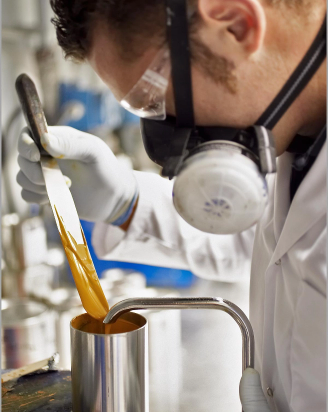 Technician matching paint color