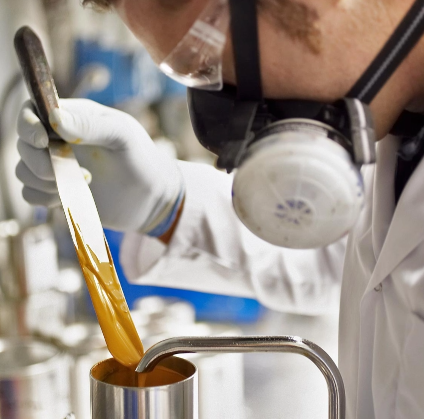 Technician matching paint color